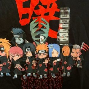 NWT Hot Topic Naruto Akatsuki Chibi Tee Short sleeve Black Large